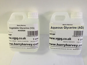 2 Litre Vegetable Glycerine VG & 2 Litres Aqueous (Aqua) Glycerine AG USP Grade