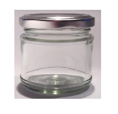 20 x Small 1oz, 30ml, 28g Mini Glass Jars with Silver Lids