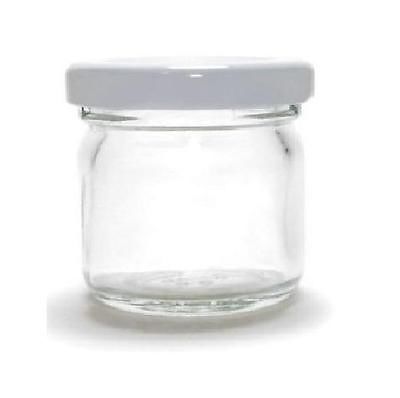 50 X 30ml small 1oz 28g Mini Glass Jam Jars with White Lids