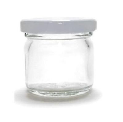 10 X 30ml small 1oz 28g Mini Glass Jam Jars with White Lids