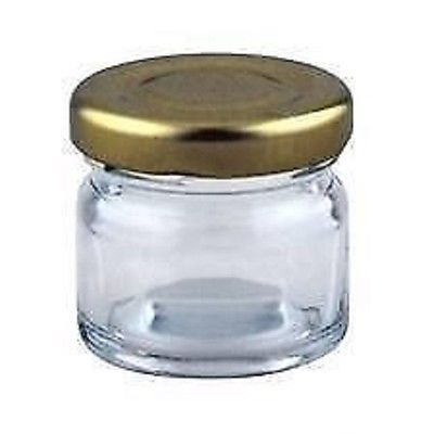 100 X 30ml small 1oz 28g Mini Glass Jam Jars with Gold Lids