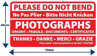 1000 Large Photographs - Do Not Bend Labels