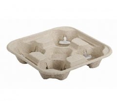 100 x 4 Cup Cardboard Carry Trays