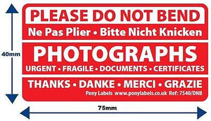 10 Please Do Not Bend Stickers address Labels Photographs Ne pas plier french