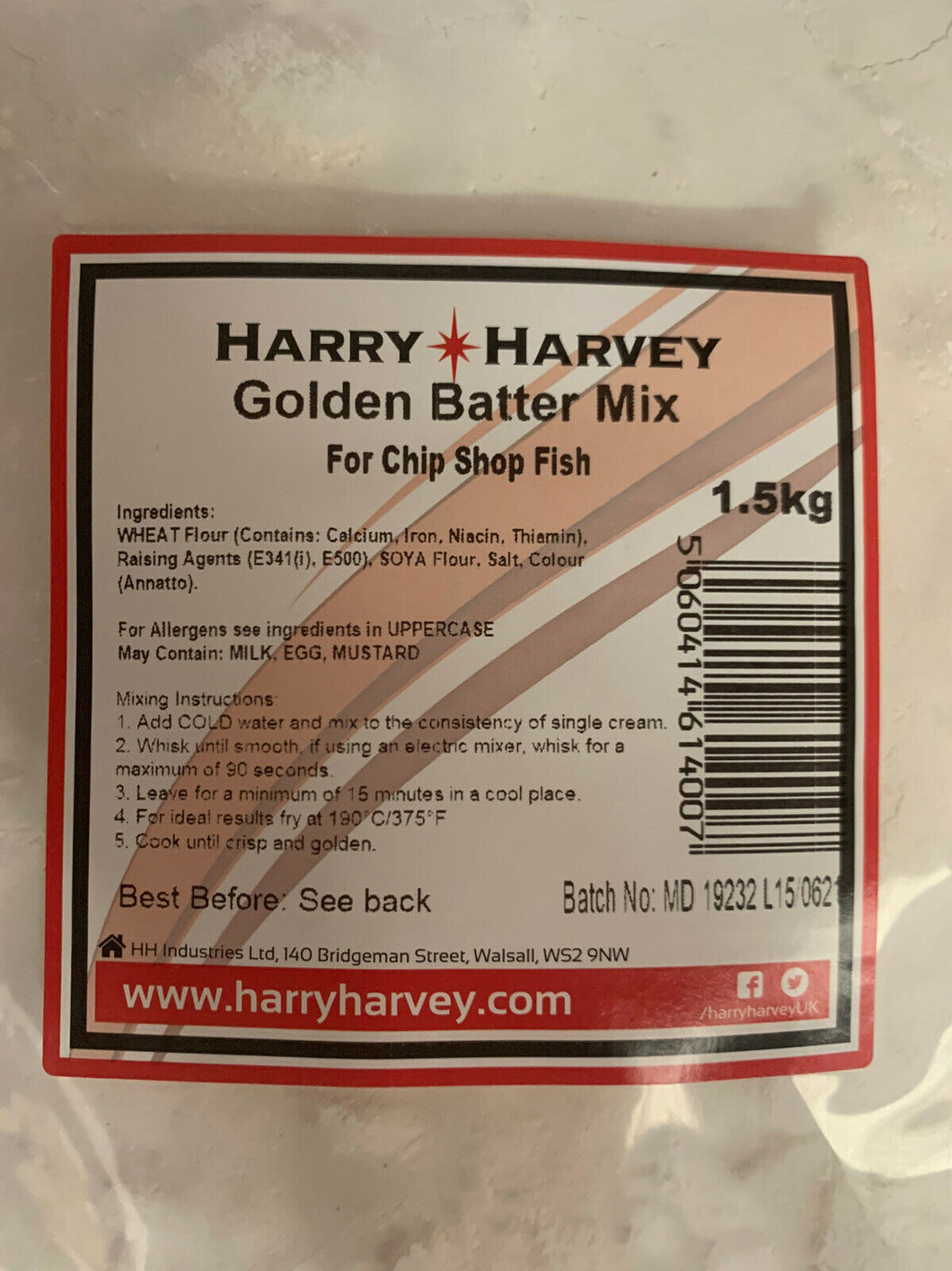 Harry Harvey 1.5kg Golden Batter Mix